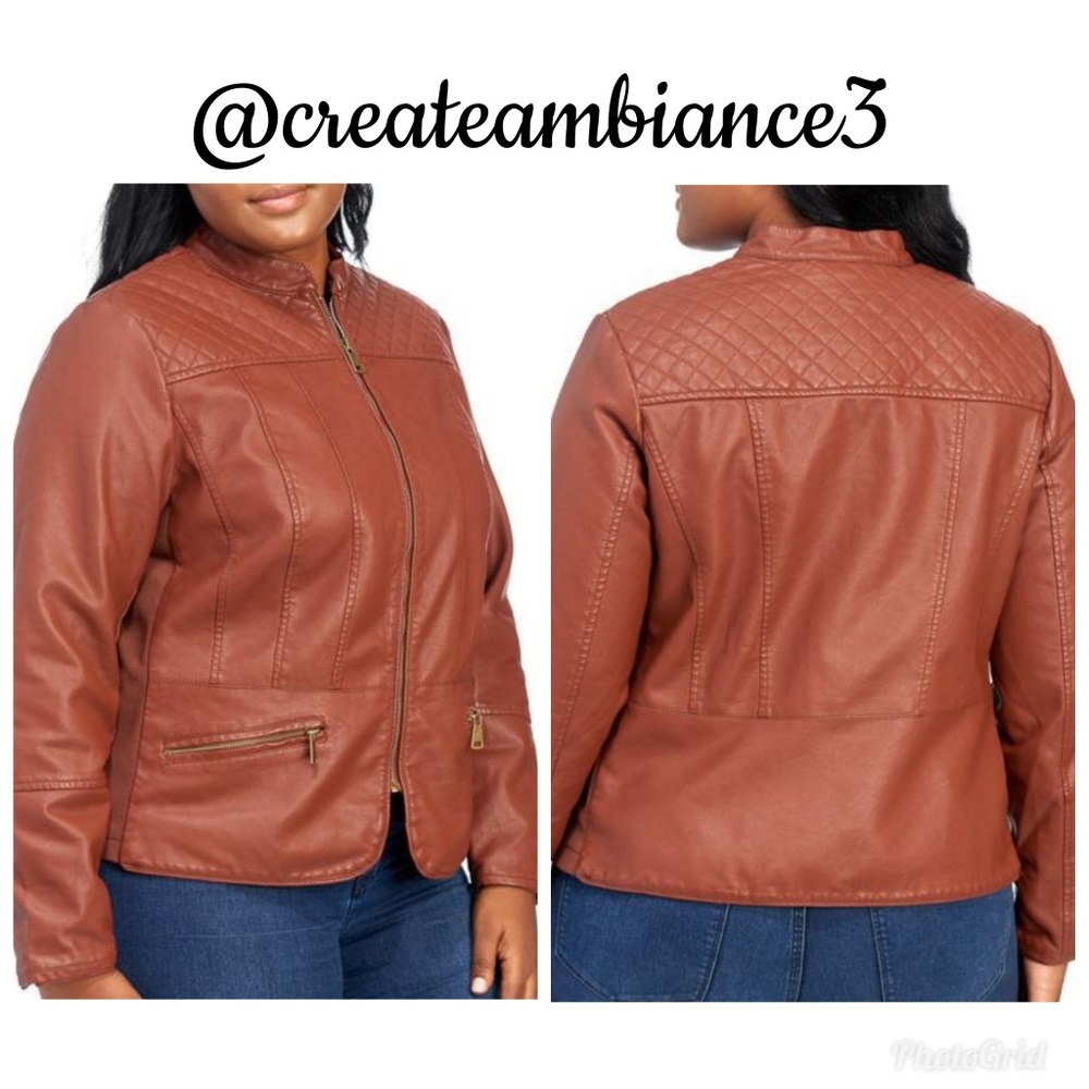 Baccini Faux Leather Moto Jacket